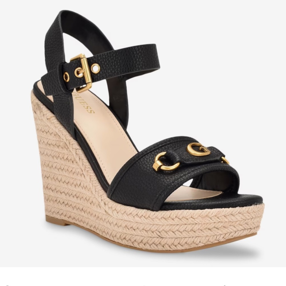 GUESS Hisley Espadrille Wedge Sandal black